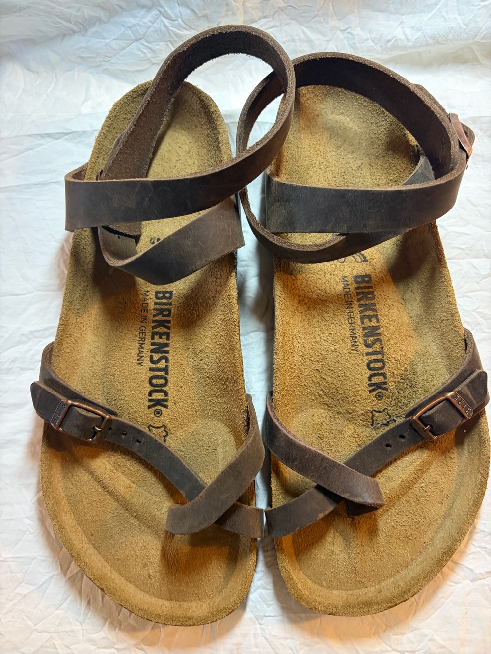 Birkenstock Yara Brown Leather Strappy Sandals